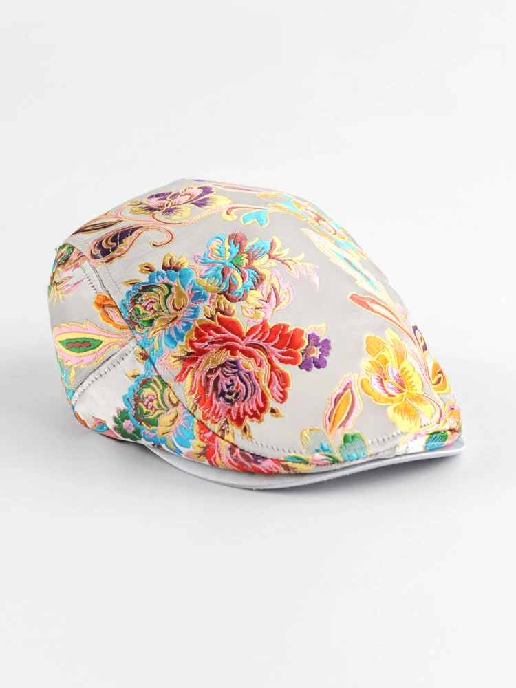 时尚民族风刺绣花女帽子前进帽鸭舌帽中国风休闲春夏秋季