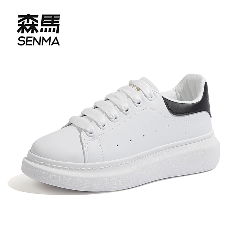SENMA/森马情侣透气厚底小白鞋运动休闲舒适时尚百搭男士低帮增高