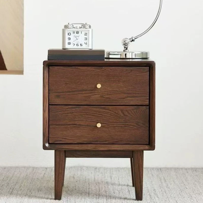 红橡木床头柜实木简约经典小柜子北欧卧室床边储物柜现代侘寂