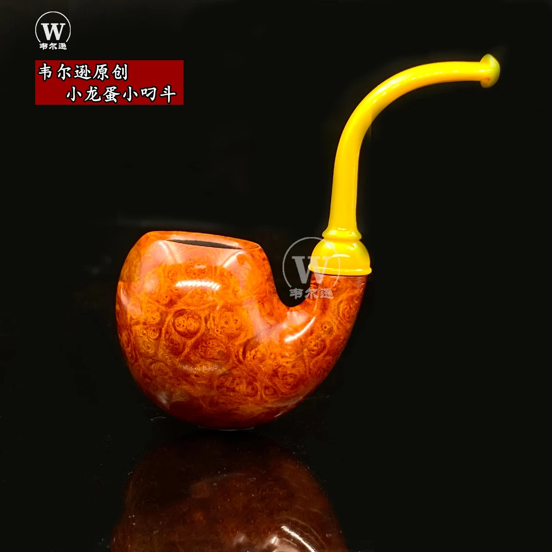 韦尔逊原创设计小龙蛋意大利彩胶嘴进口石楠木高端手工斗3mm烟道