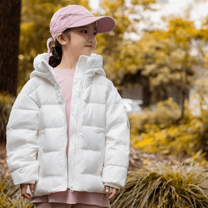 巴拉中儿童羽绒服男女童中长款韩版加厚中大童白鸭绒童装外套反季