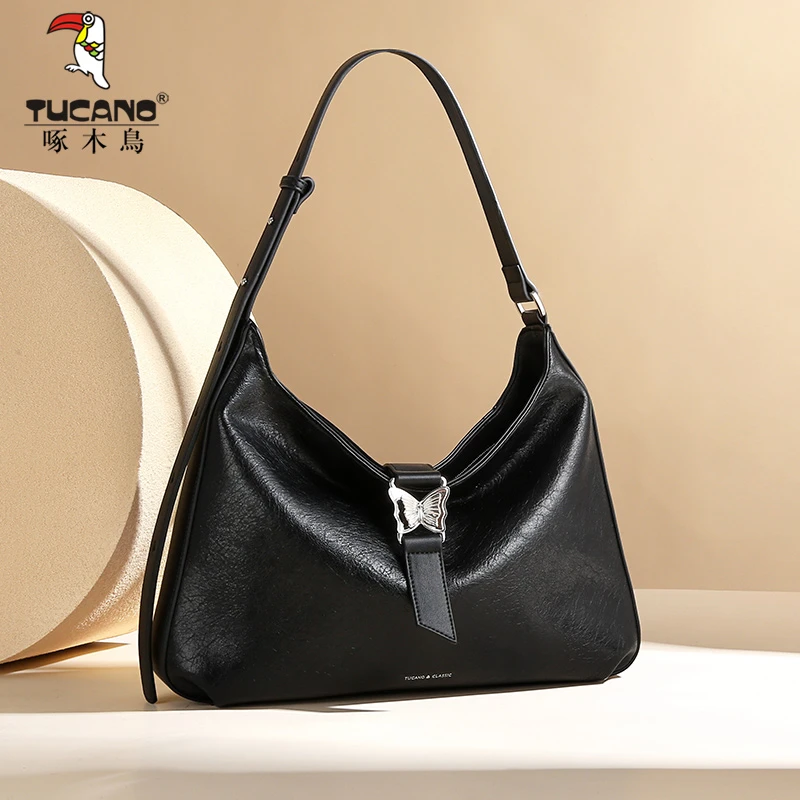 2024新款时尚休闲气质斜挎洋气百搭小众高级黑色上班通勤包腋下