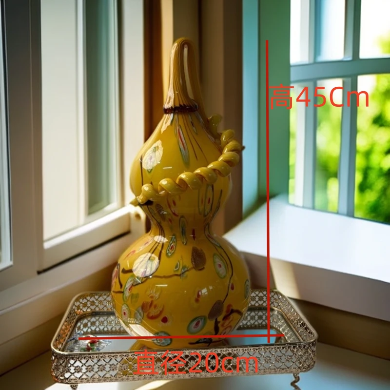 淄博纯手工陶瓷中式琉璃摆件客厅家用工艺品“福寿安康”家居摆件