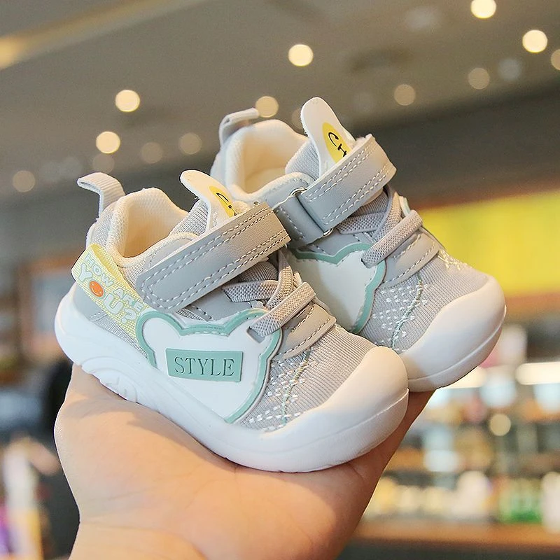 嘤嘤熊仔婴幼儿软底学步鞋春季 透气网面宝宝鞋 卡通童鞋防滑防踢