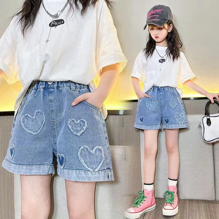 童装新款女童牛仔短裤夏季儿童洋气宽松外穿洋气百撘宝宝夏装薄款