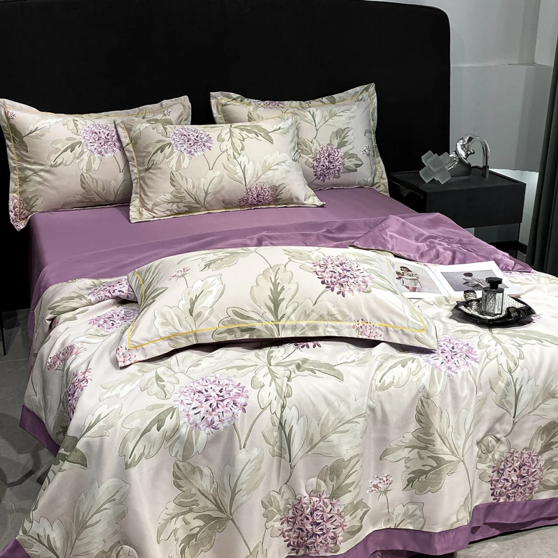 新款夏凉被印花四件套薄款可机洗凉感夏被轻奢时尚空调被