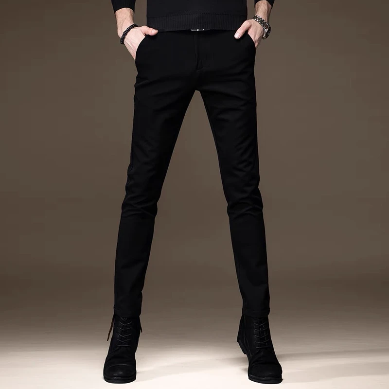 潮流牛仔裤春秋季男士新款黑色时尚牛仔长裤小脚显瘦修身潮流百搭