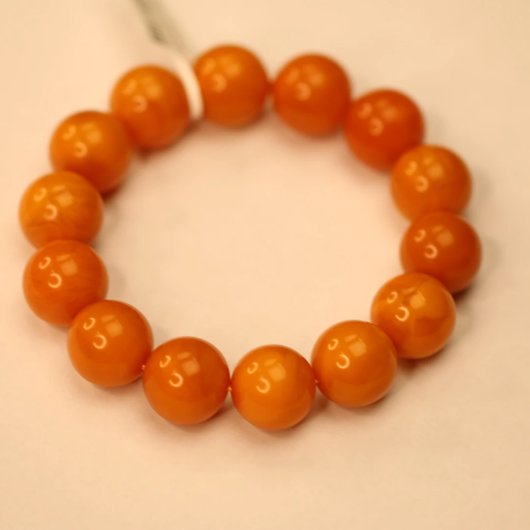 【双十一活动专属】天然原矿俄料琥珀蜜蜡老蜡圆珠单圈手串10-19mm