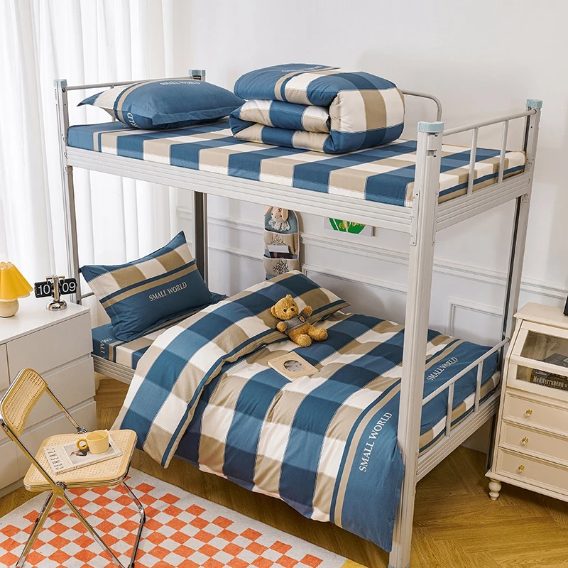 全棉床笠款学生三件套上下铺单人宿舍加厚全棉