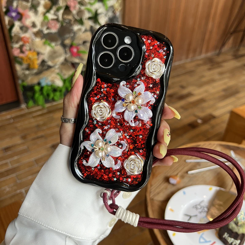 轻奢小众高级立体海石花适用16苹果15手机壳华为oppo小米vivo网红