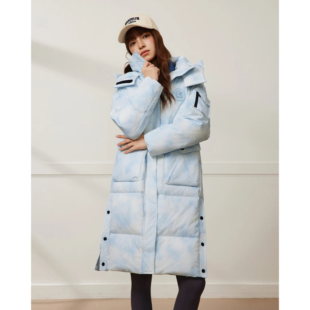 IEF/爱依服2025冬季新款时尚小众设计连帽保暖百搭羽绒长外套