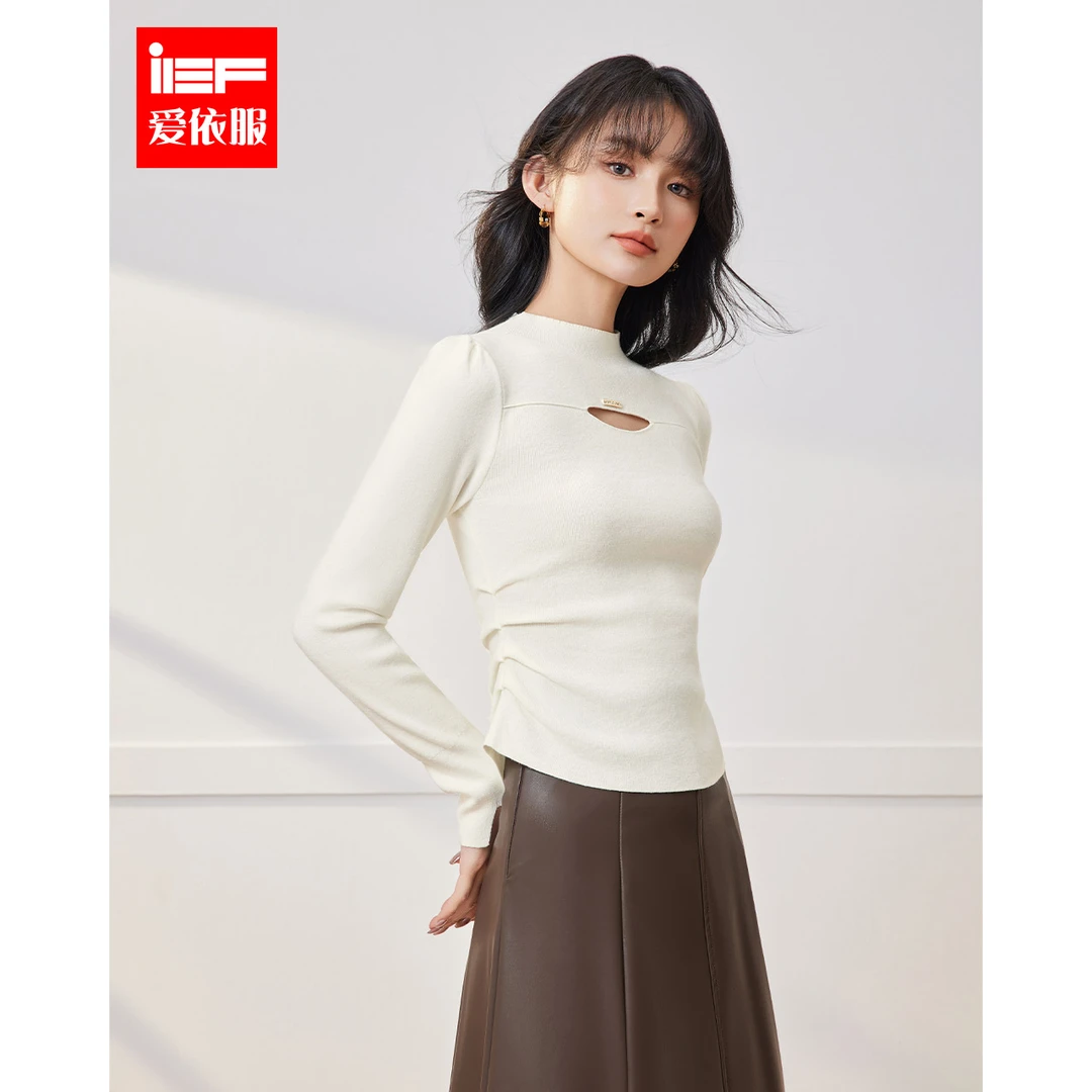 IEF/爱依服2025秋季新款时尚性感辣妹风修身百搭显瘦毛织打底衣