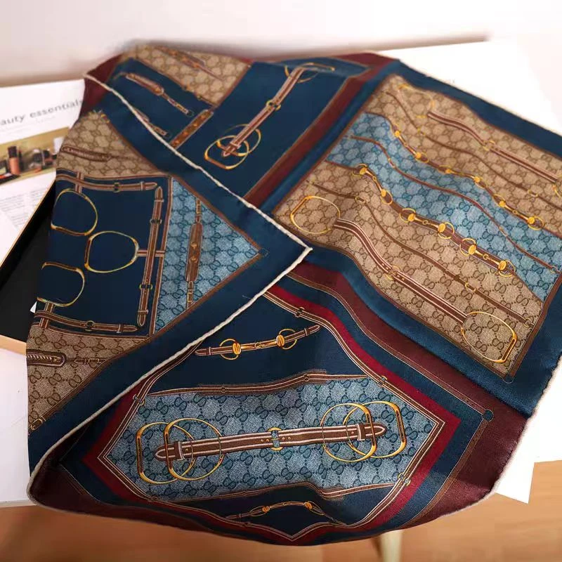 【EX073】65cm方巾真丝羊毛保暖围巾冬季防风护颈轻奢百搭丝巾披肩