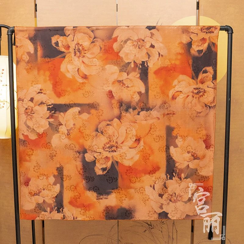 【浅陌】宫丽108x108cm纯100桑蚕丝香云纱中式国风双面提花c027