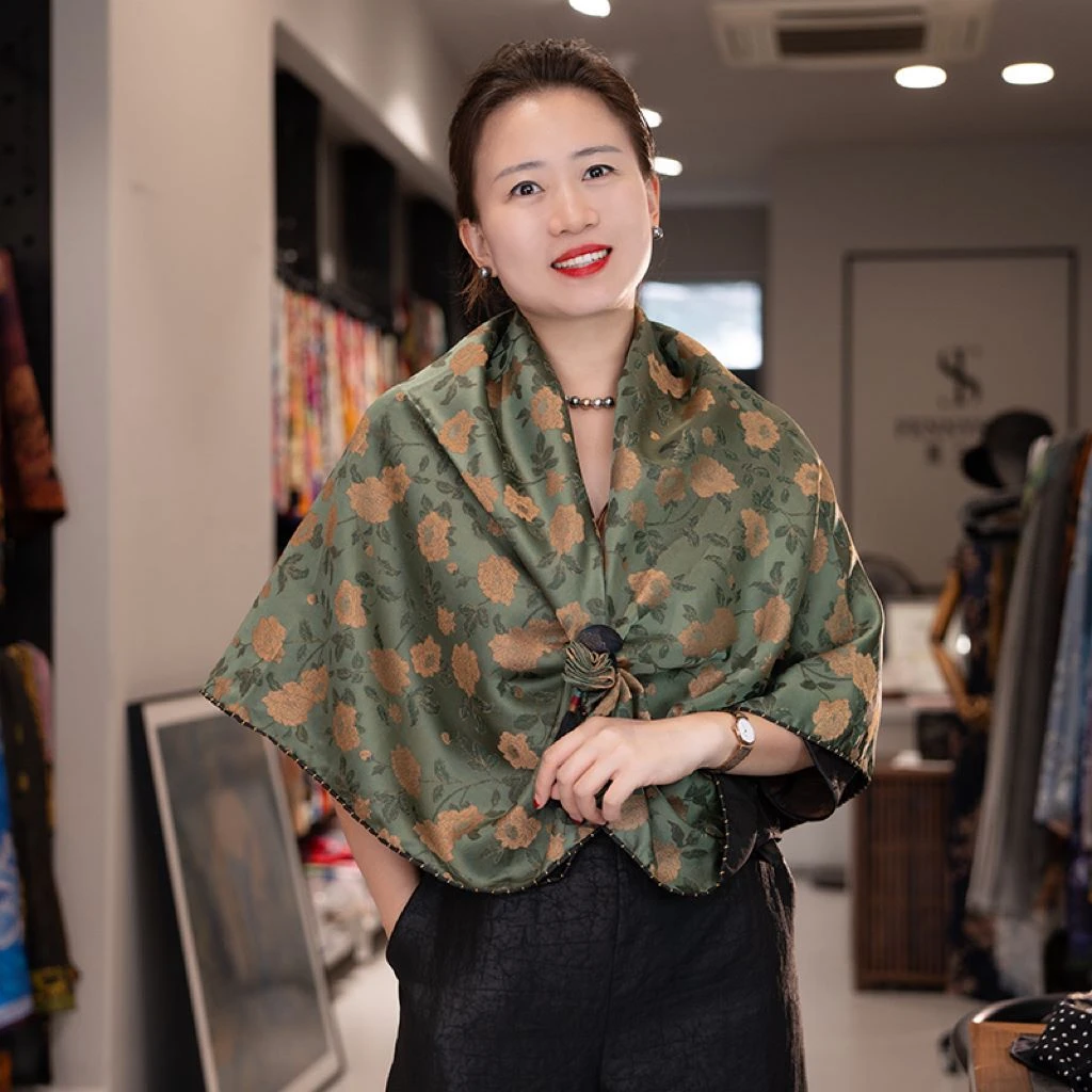 【翡绿】宫丽135x135cm6A纯100桑蚕丝宋锦香云纱双面暗提花