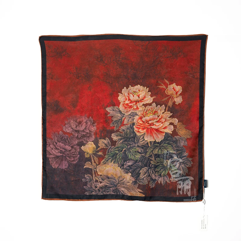 【貌美如花】香云花椤双面典雅风70x70cm方巾气质百搭中式丝巾