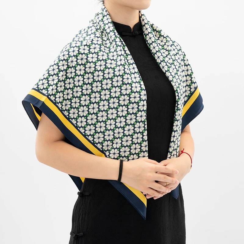【四叶草】宫丽90x90cm斜纹缎典雅风方巾