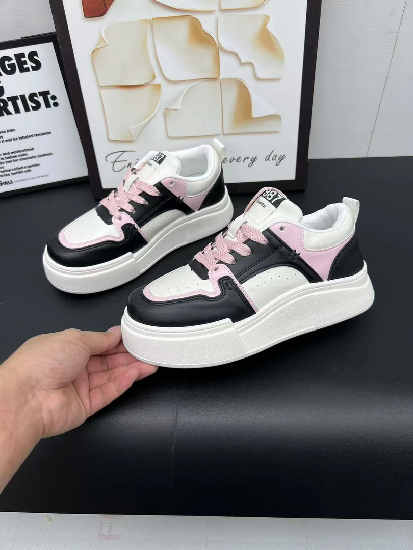 欧洲站秋季新款网红款松糕厚底小白鞋休闲板鞋学生女鞋潮 9991