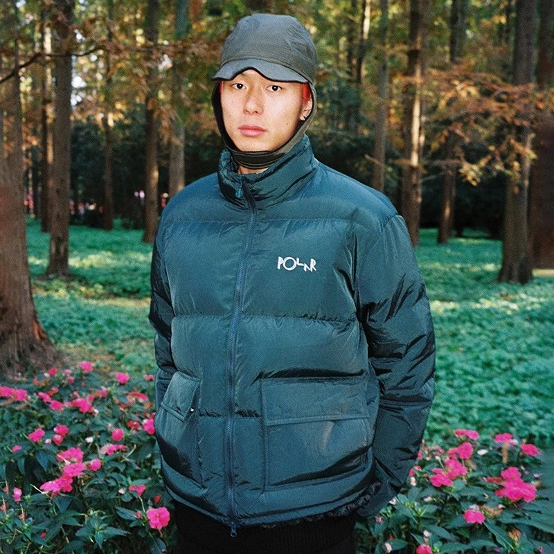 Polar Skate Co Pocket Puffer 冬季宽松立领运动情侣羽绒服外套