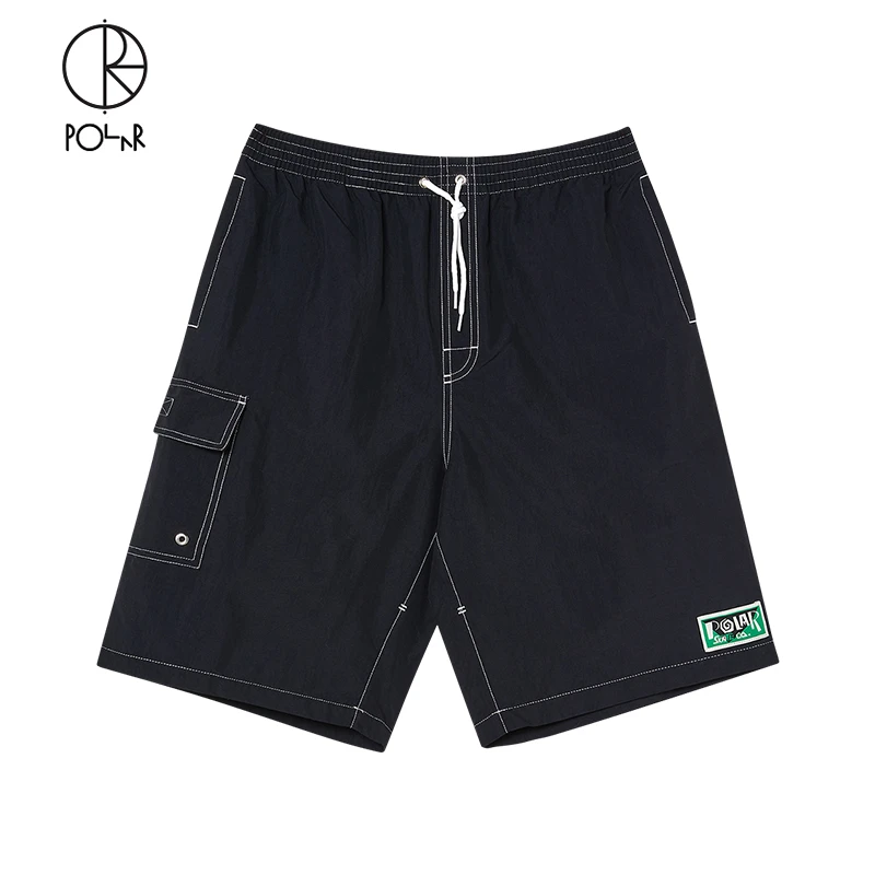 Polar Skate Co Spiral Swim Shorts 贴布Logo抽绳明线五分裤短裤