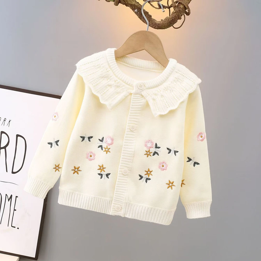 女童毛衣开衫儿童宝宝外搭衣服洋气针织衫秋装毛线衣1-3岁童装