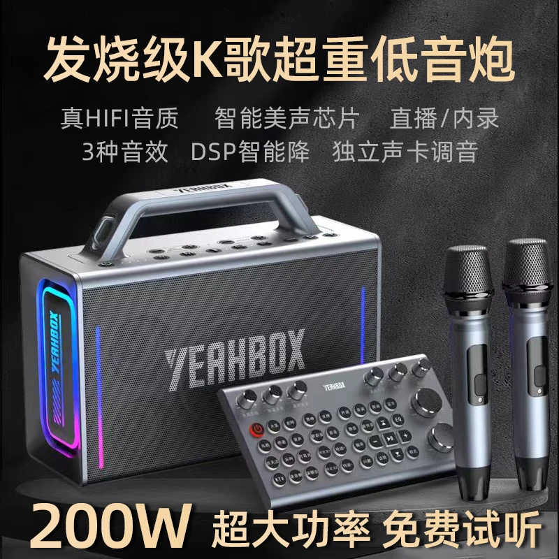 柏林之声蓝牙音箱重低音炮家用户外便携K歌直播声卡广场舞乐器