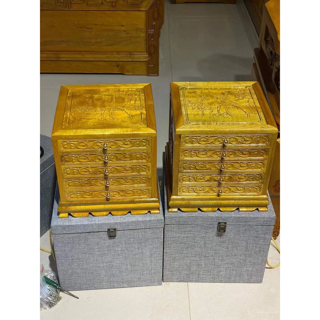 正宗正宗金丝楠木小叶桢楠五斗柜实木精品普洱茶盒收纳盒工艺品工