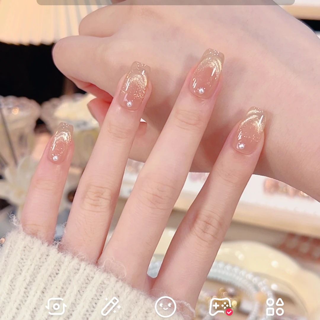 【涟漪】手工穿戴甲气质款光疗美甲