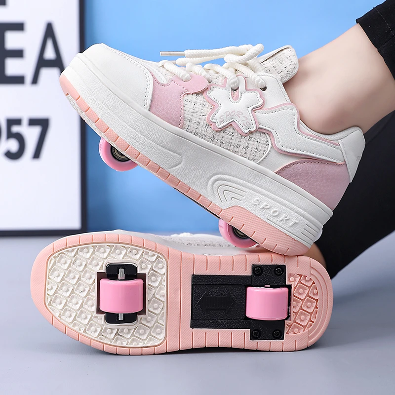 潮款暴走鞋儿童鞋子2025新款秋季运动大童学生轮滑鞋女童鞋6-12岁