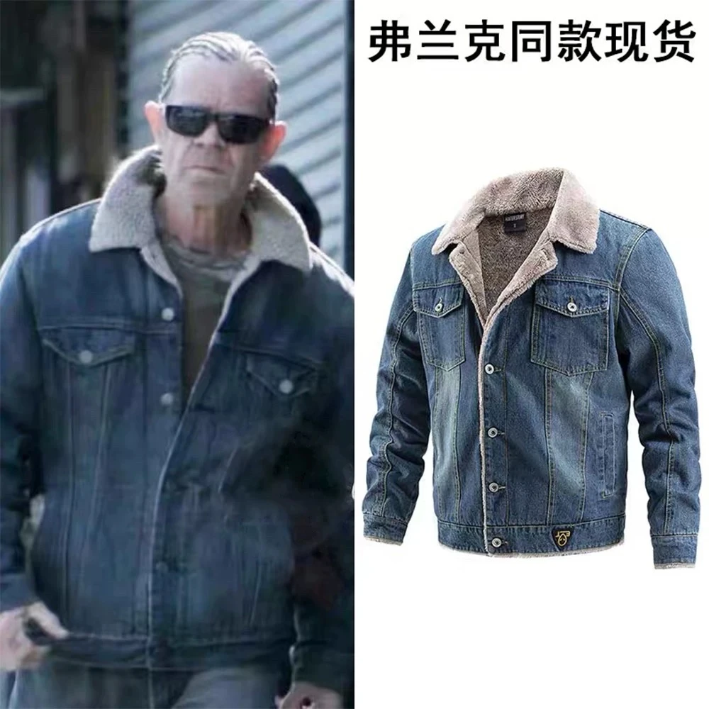 南区复活甲弗兰克同款牛仔外套秋冬美式加绒加厚高级仿羊羔绒好爹