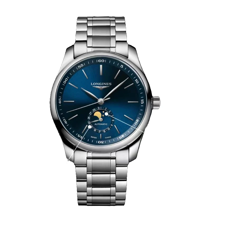 99新 Longines/浪琴 月相909/表径40/公价21300全套/蓝盘瑞士表