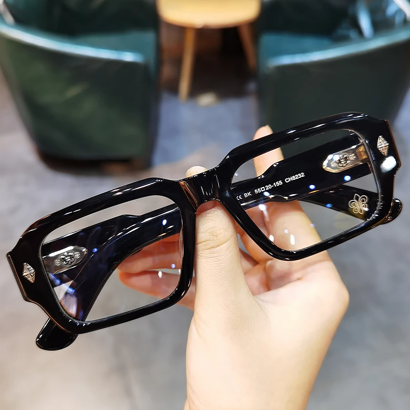 简丹萝心护目潮流男女潮复古板材粗框大脸加宽黑框镜架配防蓝光