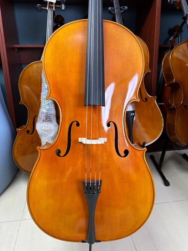 纯手工大提琴，独板大花纹，颜值高音色好，专业演奏级