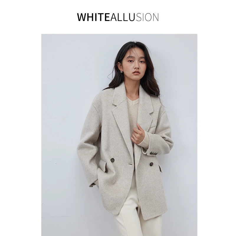 素典【简约至上】高支棉羊毛双面呢~格雷系穿搭毛呢大衣外套2886