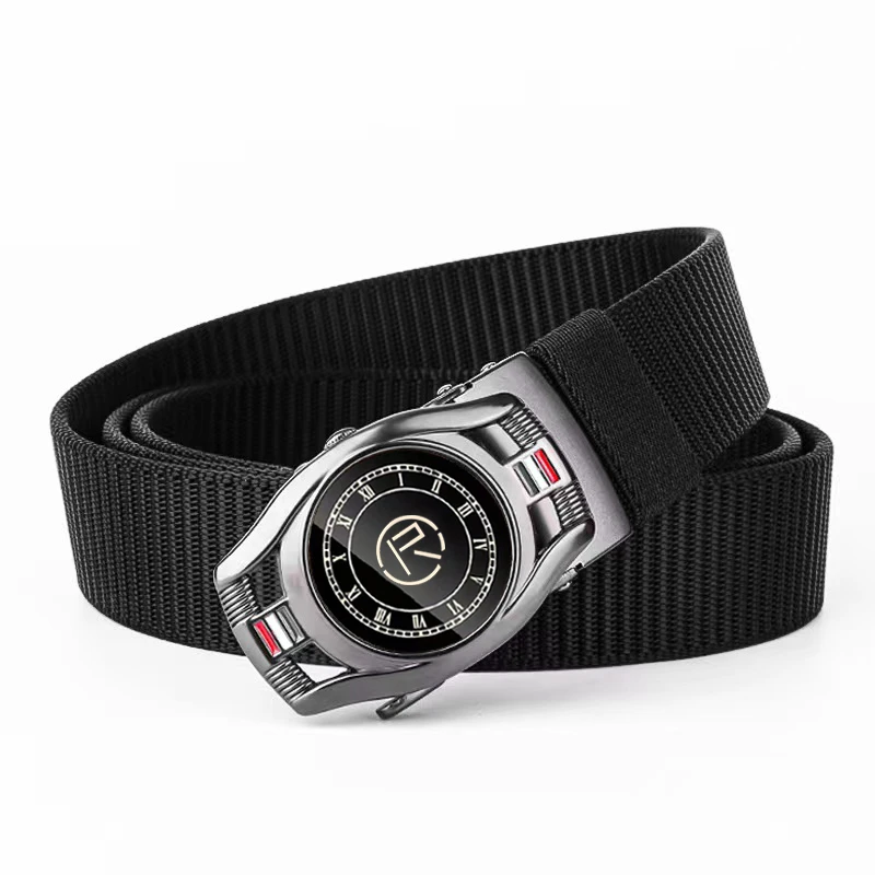 帆布皮带男士自动扣腰带中青年商务潮流牛仔裤带休闲简约百搭韩版