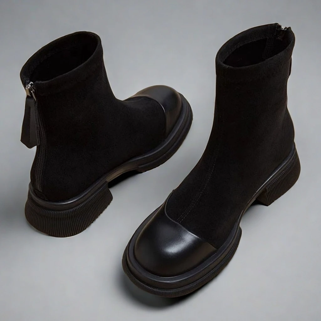 2025流行小短靴女爆款洋气又高级马丁靴子粗跟网红瘦瘦靴秋冬女鞋