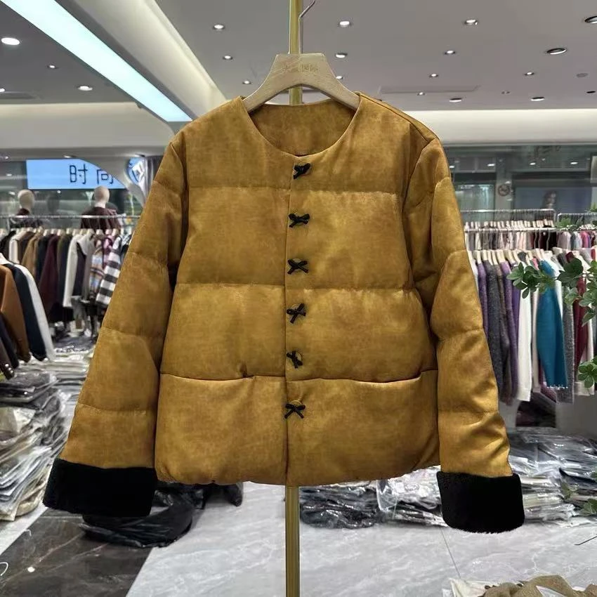 时尚新中式气质小香风宽松羽绒服