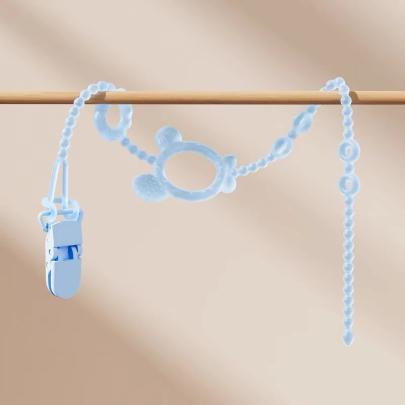 0-2婴儿牙胶防丢绳防丢链儿童硅胶磨牙玩具宝宝防丢儿童硅胶磨牙-