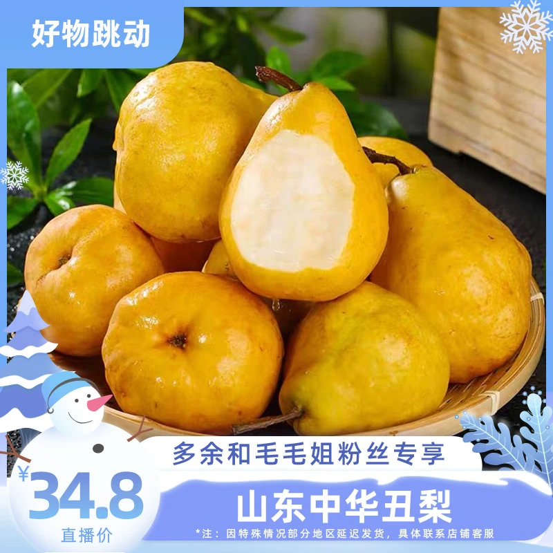 【余你相遇】山东烟台中华丑梨4.5斤新鲜水果软梨应当季现摘梨子