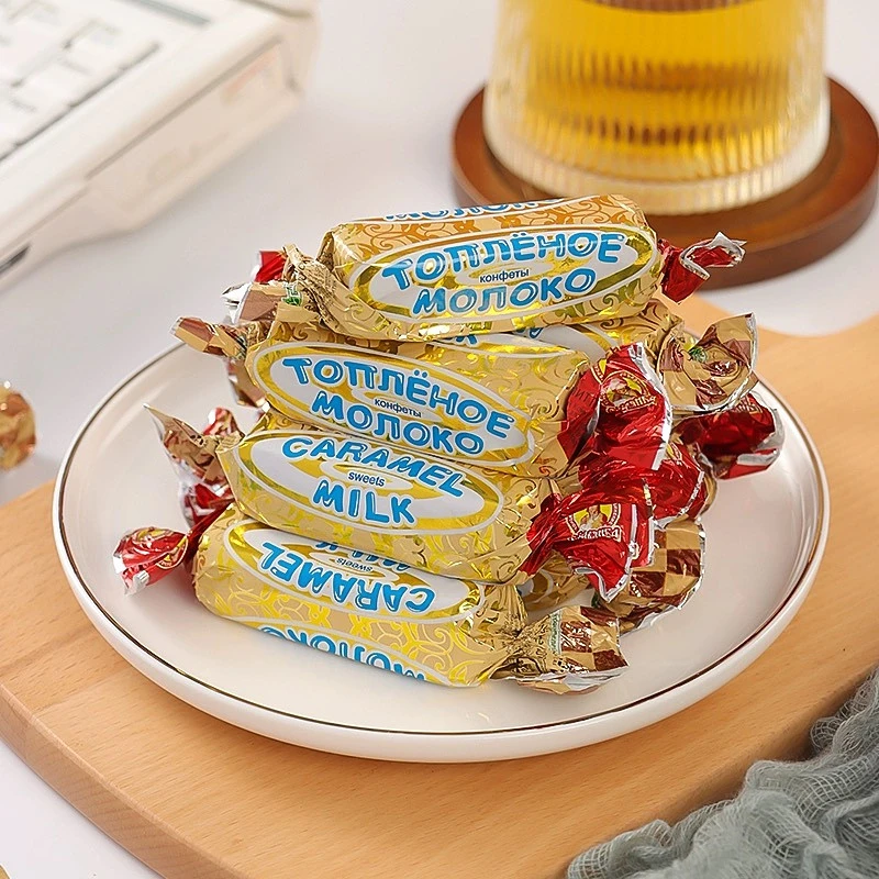 俄罗斯进口斯拉夫鲜奶味威化饼干牛奶糖果炼乳夹心巧克力喜糖散装