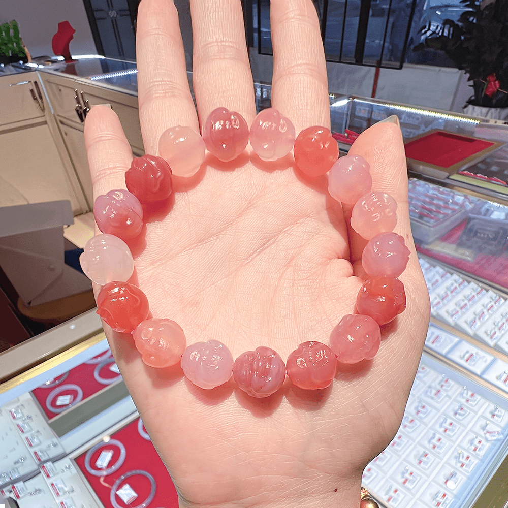 非金属珐琅手链 双姐家同款佛头盐源单圈平安手串(10mm)