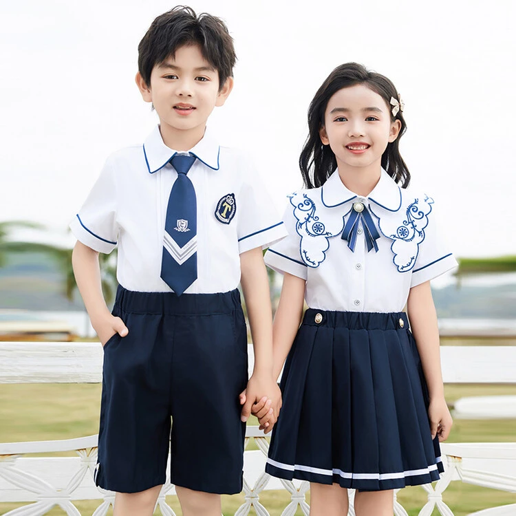 小学生校服英伦风套装短袖衬衫夏季毕业照班服幼儿园园服表演服新