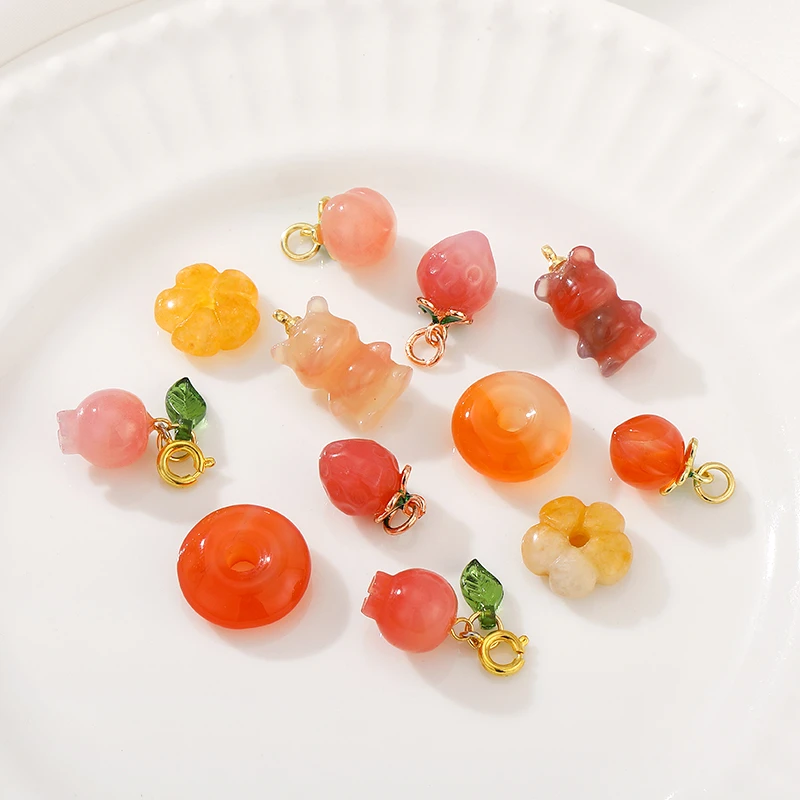 非金属吊坠 天然南红盐源玛瑙水蜜桃水吊坠挂件diy手链项链耳饰品