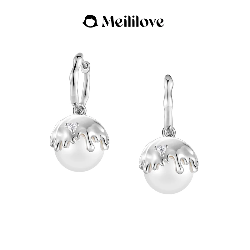 meililove/莓拉 铜合金合成锆石耳饰 莓拉雪糖豆-耳环XH04