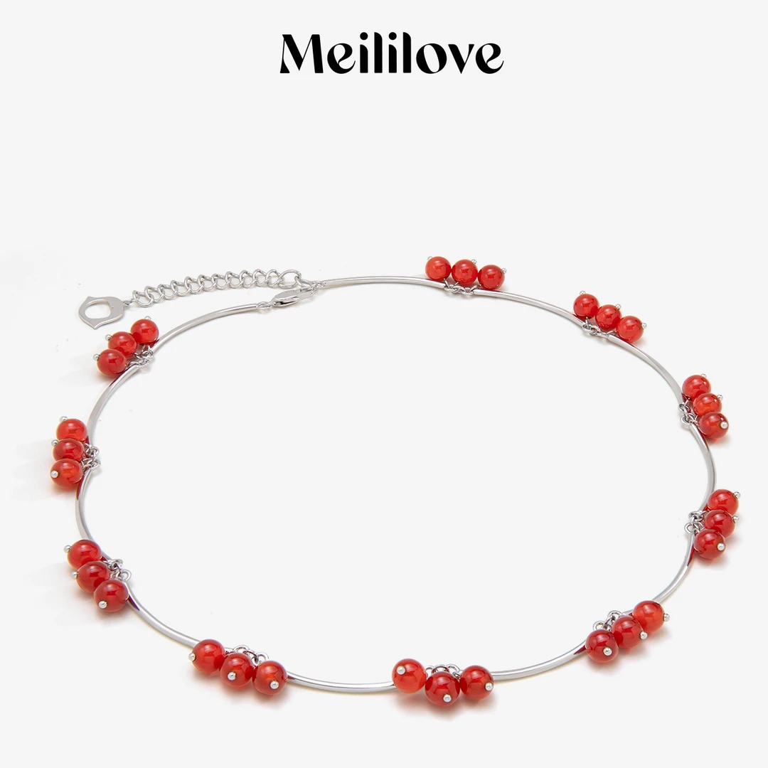 合金项链 「嫣红」红色颈链-YH17