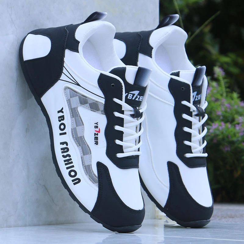 秋冬男鞋皮面防水运动鞋男士防滑跑步鞋防臭老爹鞋百搭潮流休闲鞋