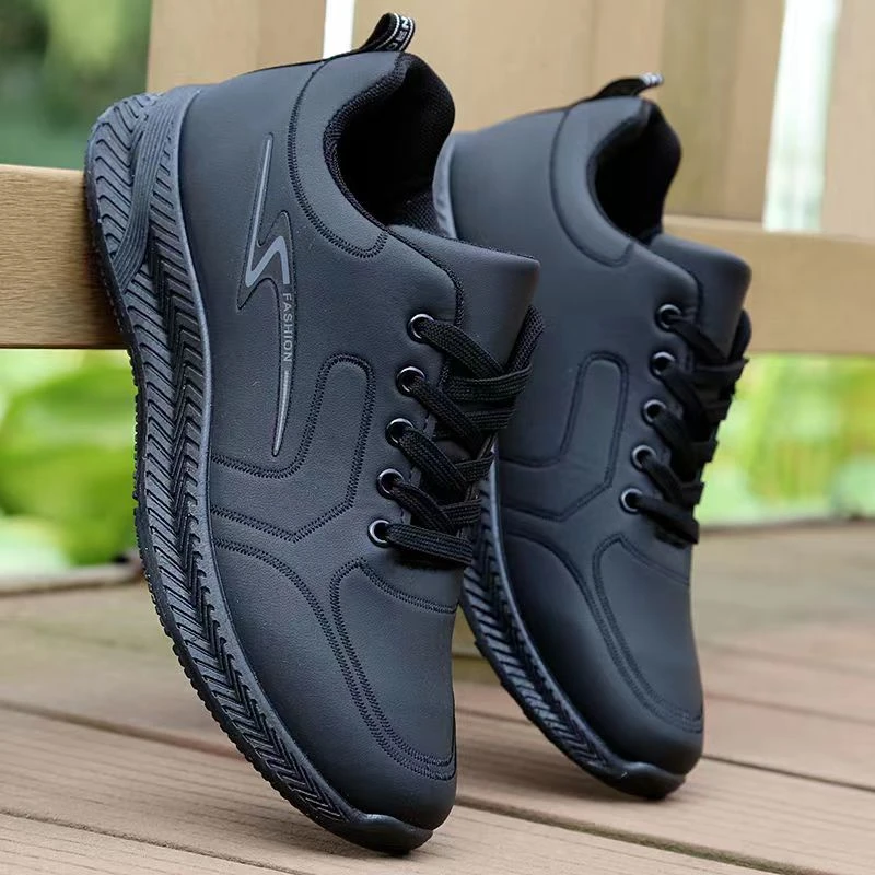 秋季男鞋耐磨耐脏工作鞋男黑色上班运动鞋防臭休闲鞋男士鞋子