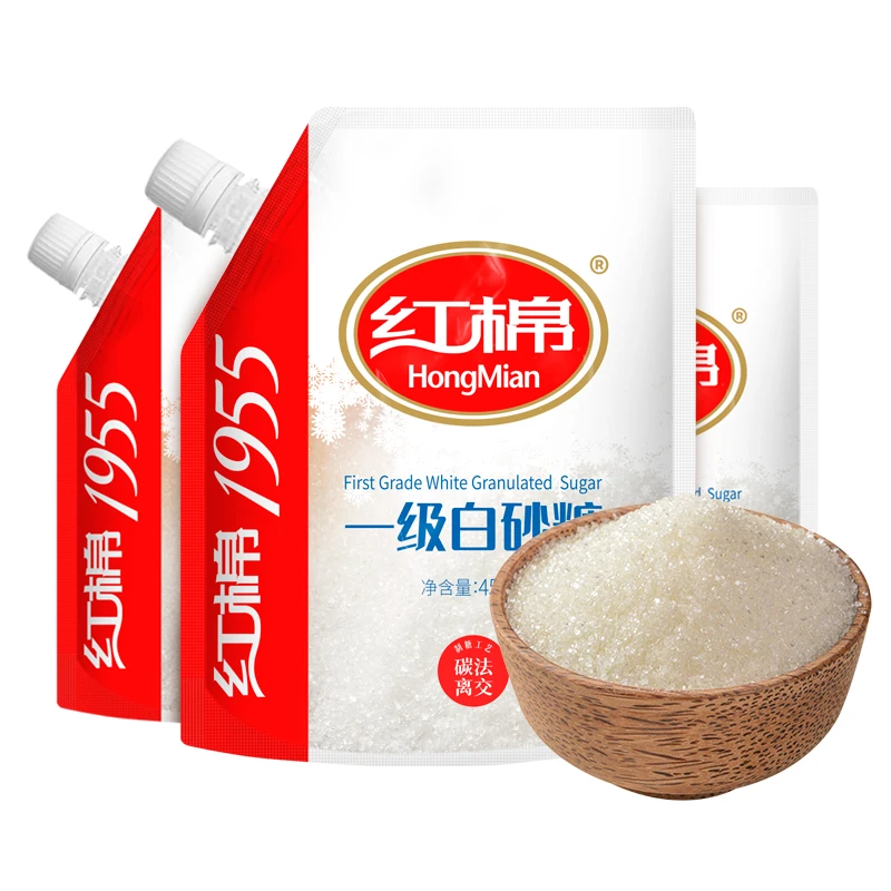 【红棉】一级白砂糖454g袋装 老字号家用厨房烹饪调味糖纯甘蔗白糖