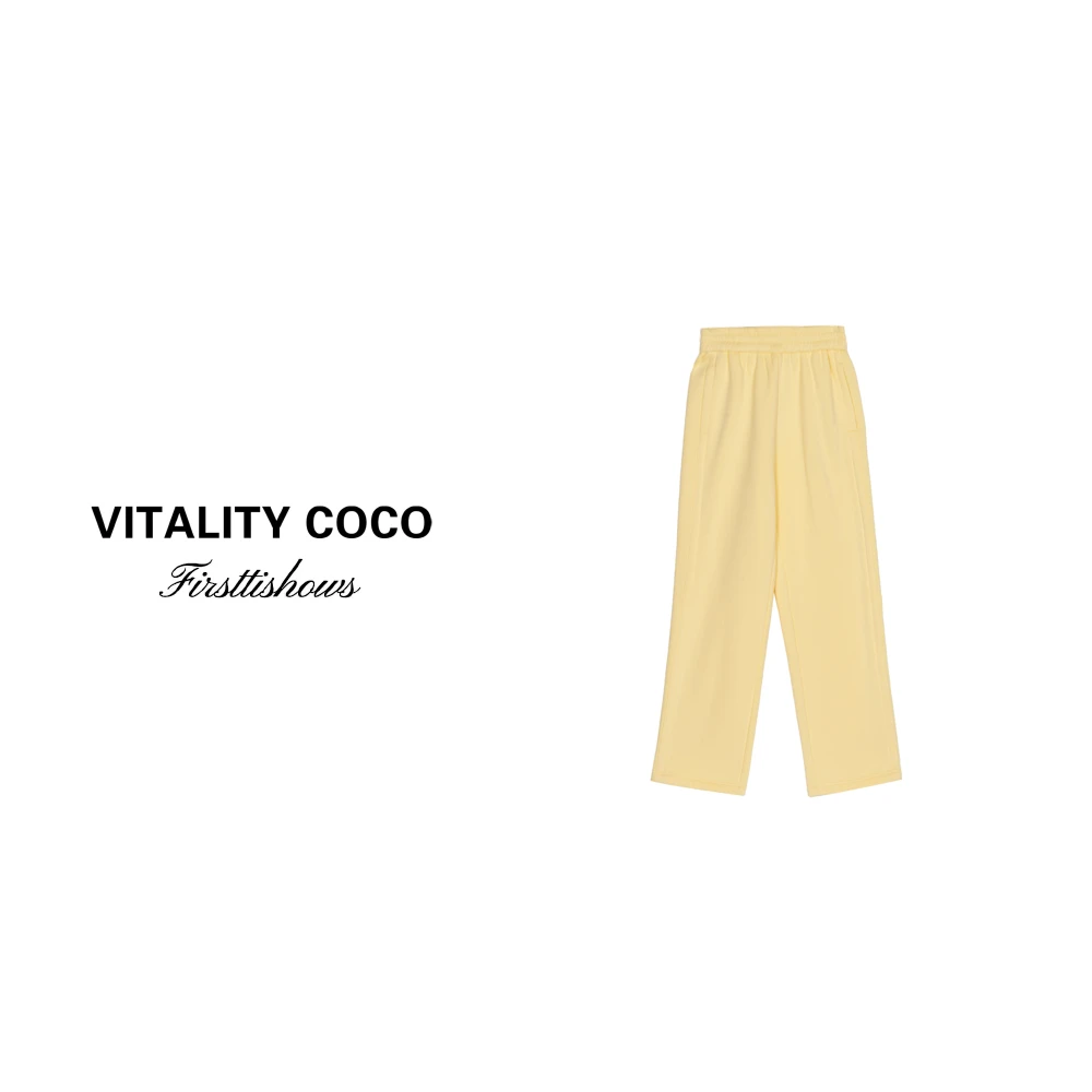 「VITALITY COCO」秋冬上新热卖高定轻奢纯色休闲裤加绒-1555