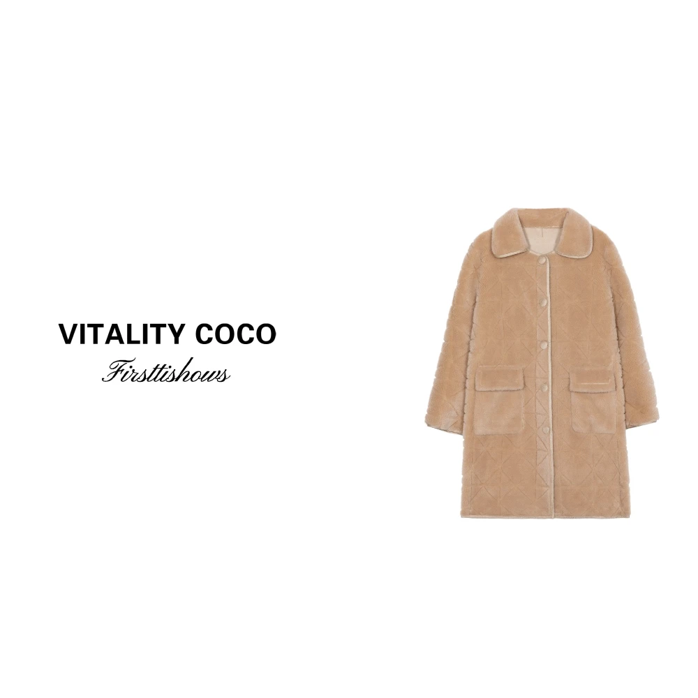 「VITALITY COCO」24秋冬上新款小香风羊毛中长款大衣外套-836